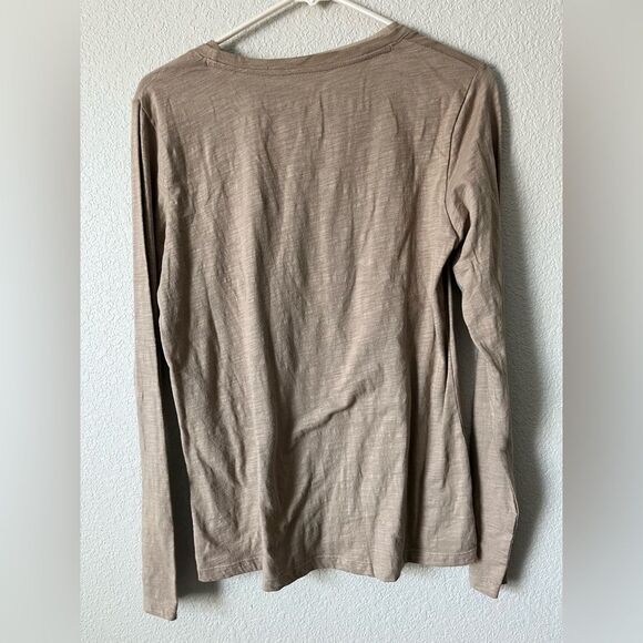 Sonoma Women's 100% cotton beaded velvet Tan Floral Top NWT fairy whimsy Medium - Picture 5 of 5